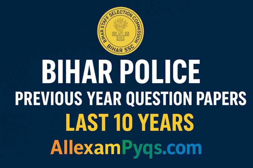 Bihar Police Previous Year Question Paper PDF in Hindi