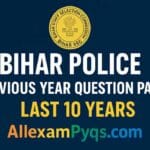 Bihar Police Previous Year Question Paper PDF in Hindi