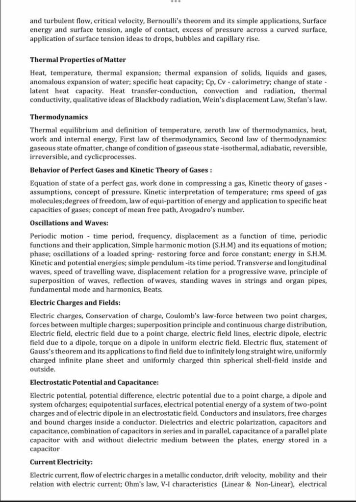 EMRS PGT Physics Syllabus 2025