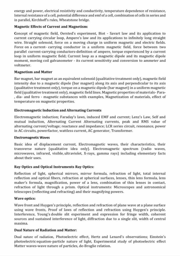 EMRS PGT Physics Syllabus 2025