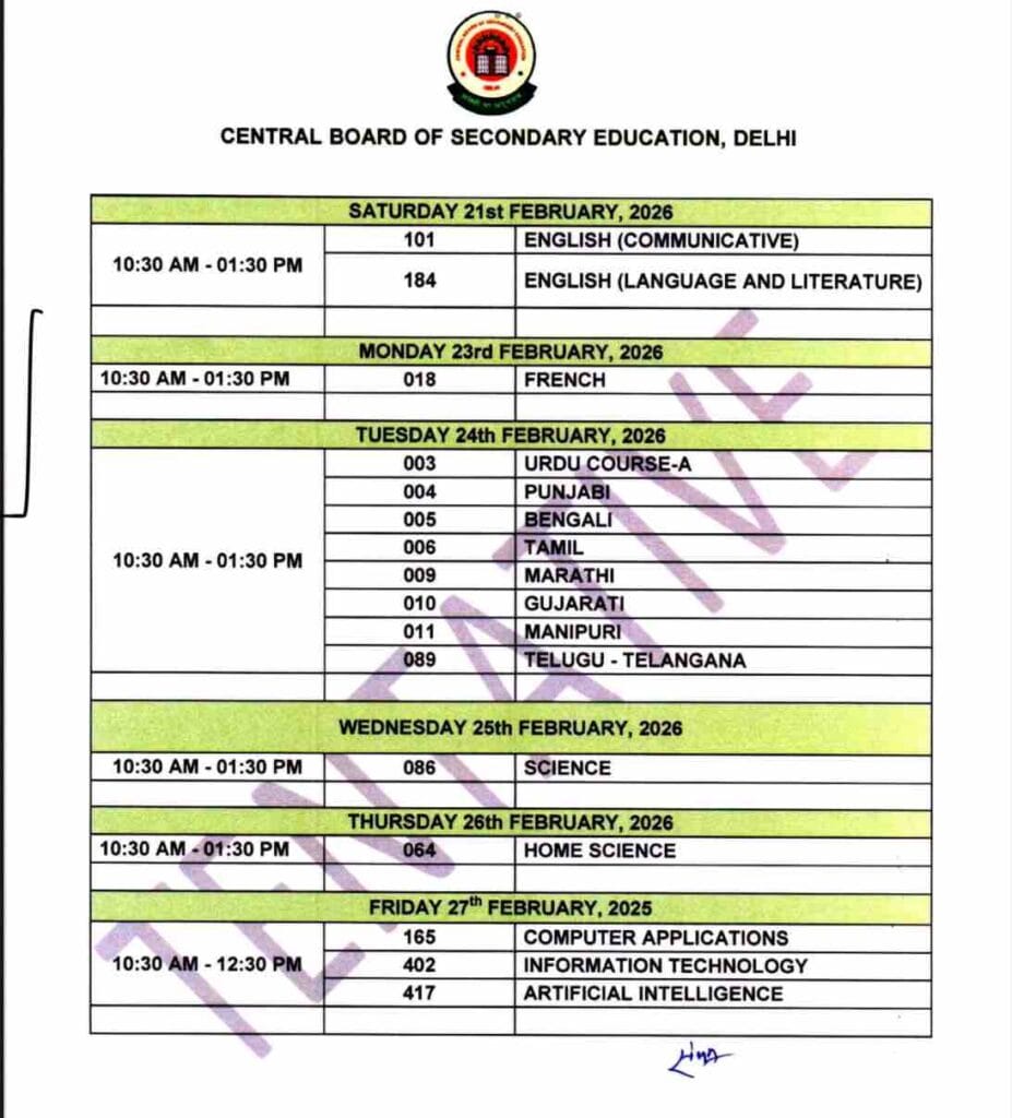 CBSE Class 10 Board Exam 2026