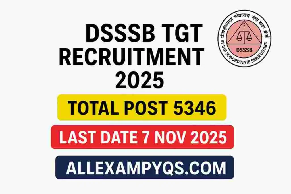 DSSSB TGT Teacher Recruitment 2025