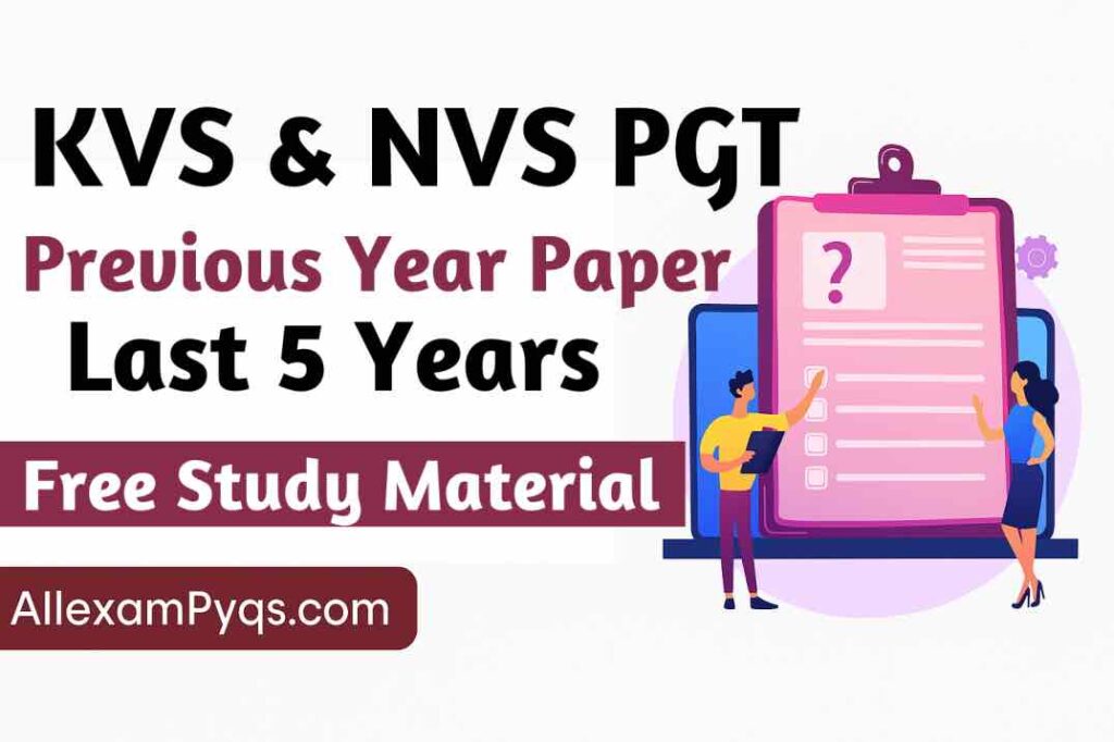 KVS PGT Previous Year Question Paper