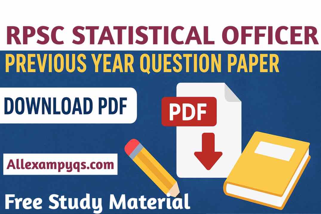 RPSC Statistical Officer Previous Year Question Paper