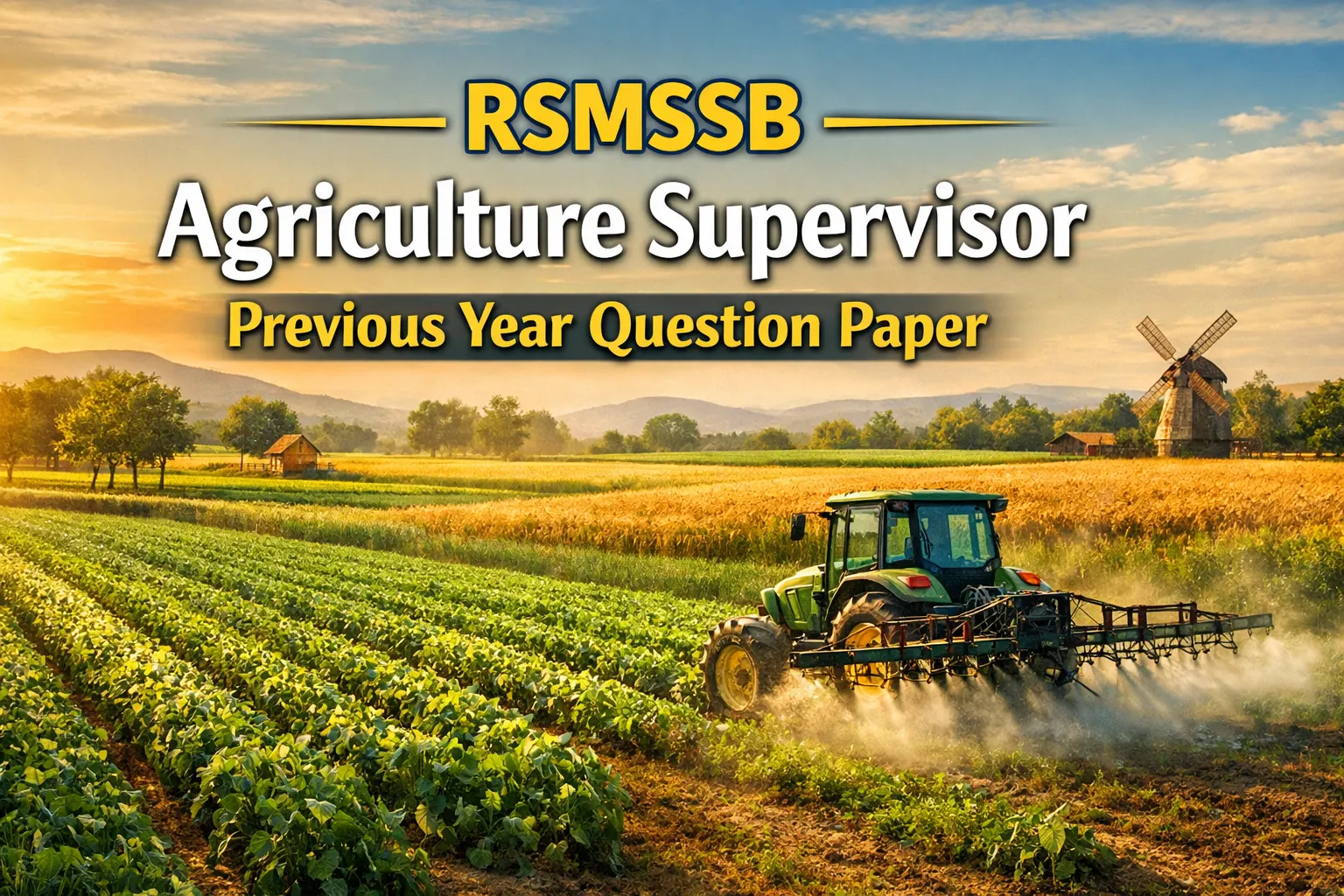 RSMSSB Agriculture Supervisor Previous Year Question Paper