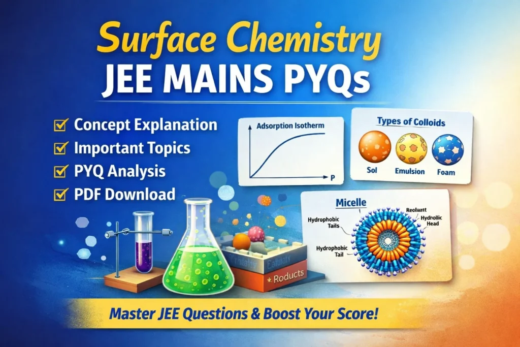 Surface Chemistry JEE Mains PYQs –Pdf Download