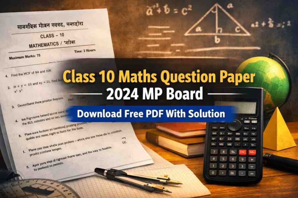 Class 10 Maths Question Paper 2024 MP Board
