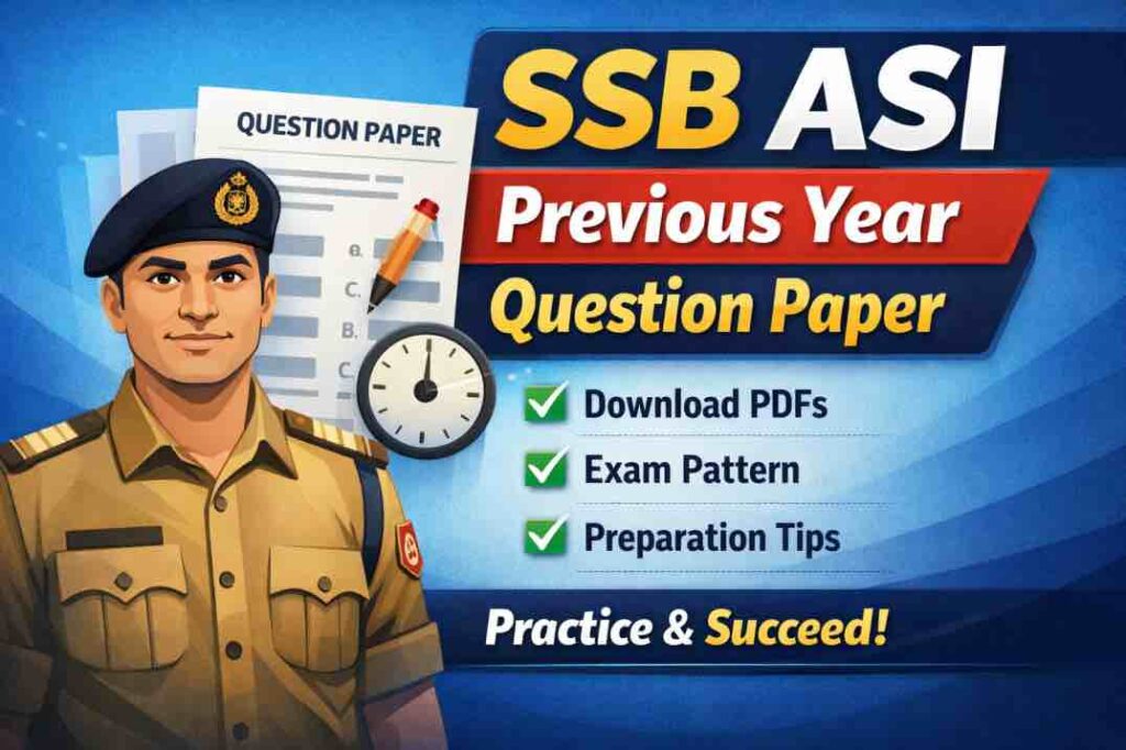 SSB ASI Previous Year Question Paper Pdf