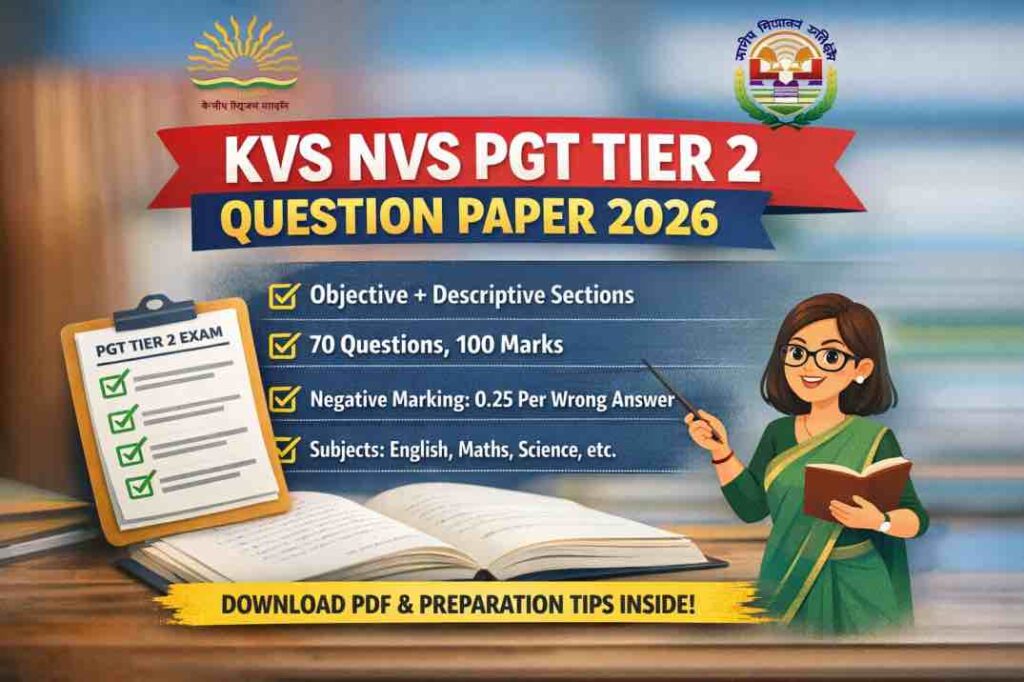 KVS NVS PGT Tier 2 Question Paper 2026