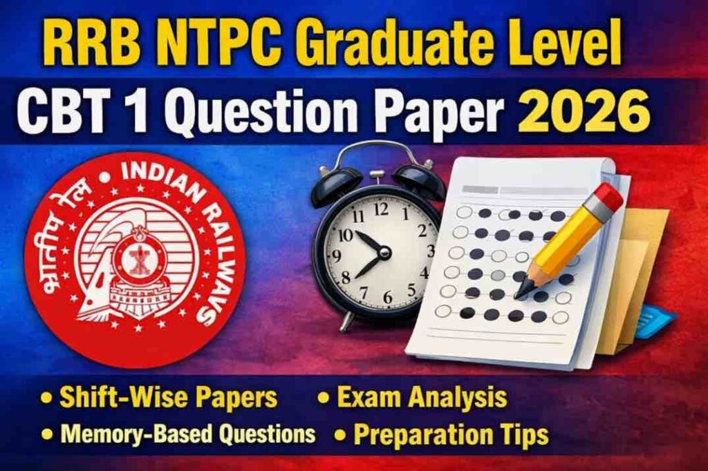 RRB NTPC Graduate Level CBT 1 Question Paper 2026