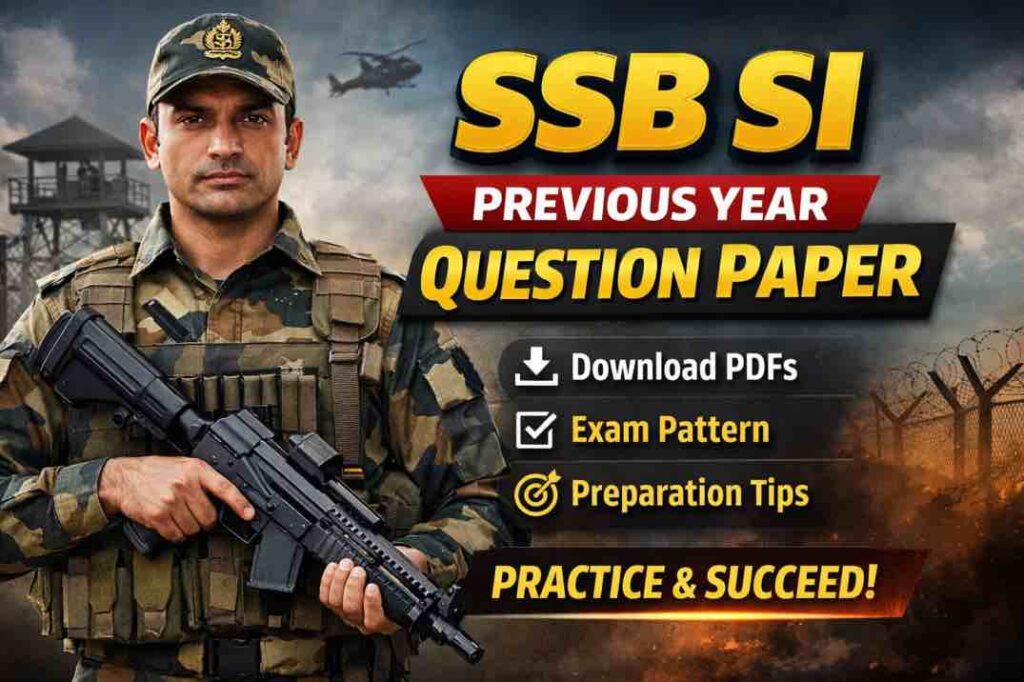 SSB SI Previous Year Question Paper Download Pdf