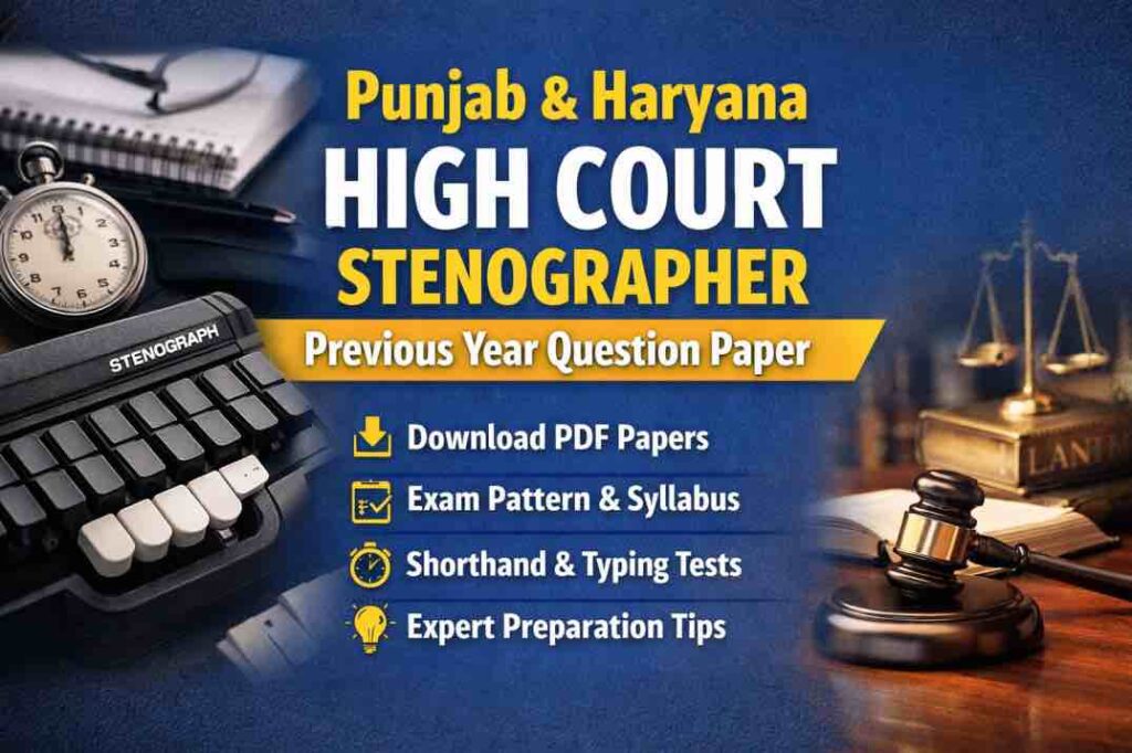 Punjab and Haryana High Court Stenographer Previous Year Question Paper