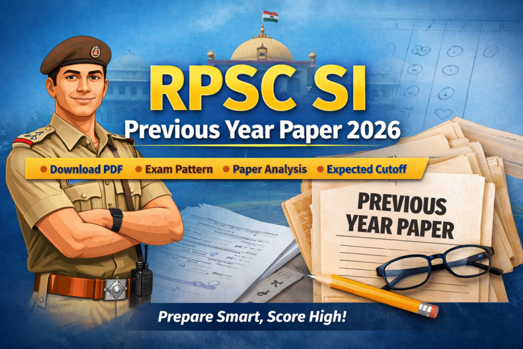 RPSC SI Previous Year Paper 2026