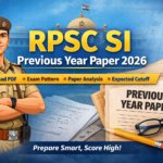 RPSC SI Previous Year Paper 2026