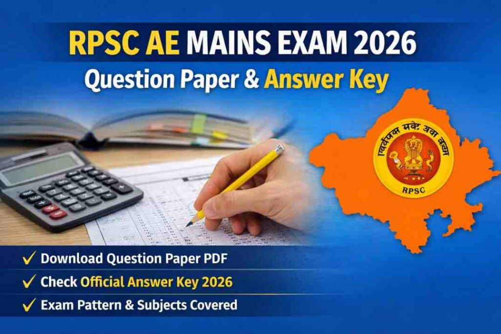 RPSC AE Mains Exam Question Paper and Answer Key 2026