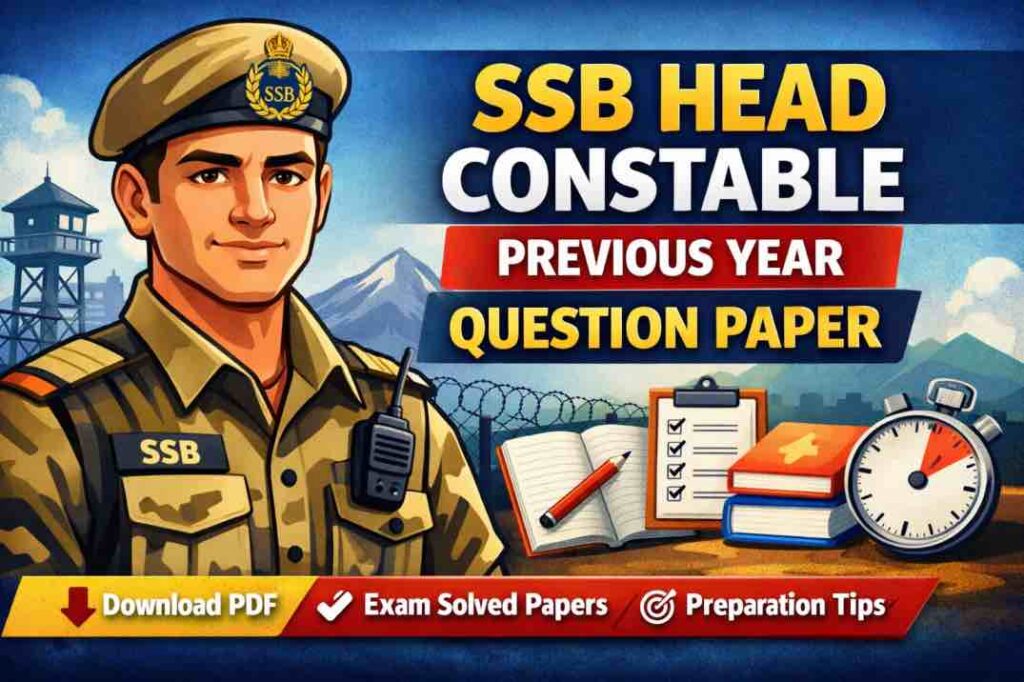 SSB Head Constable Previous Year Question Paper Pdf
