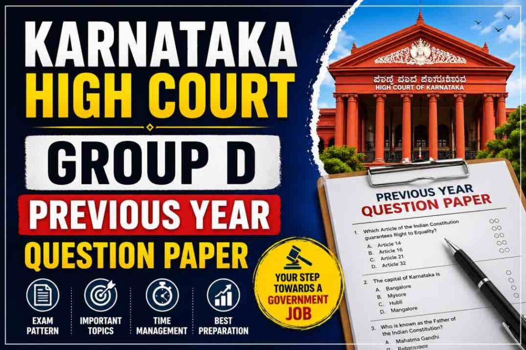 Karnataka High Court Group D Previous Year Question Paper