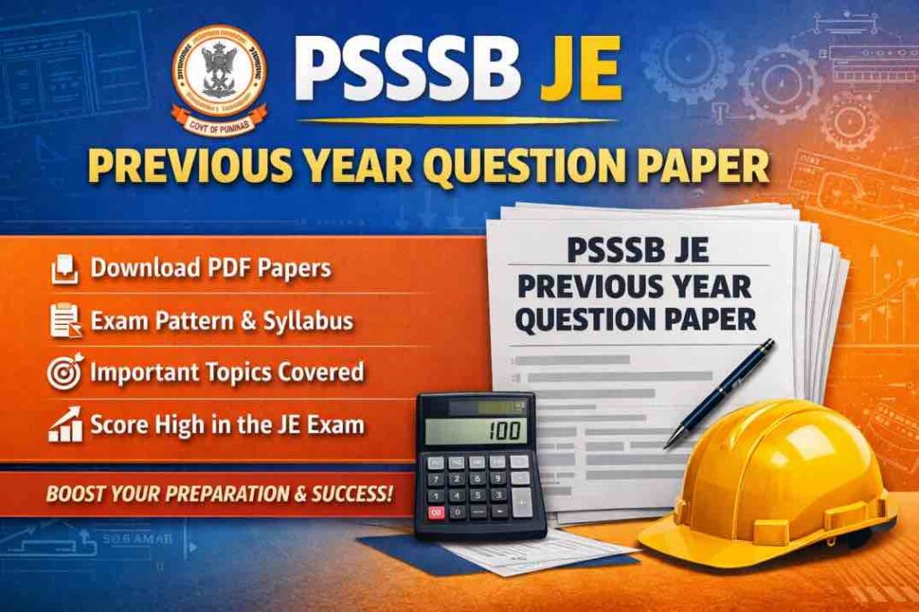 PSSSB JE Previous Year Question Paper