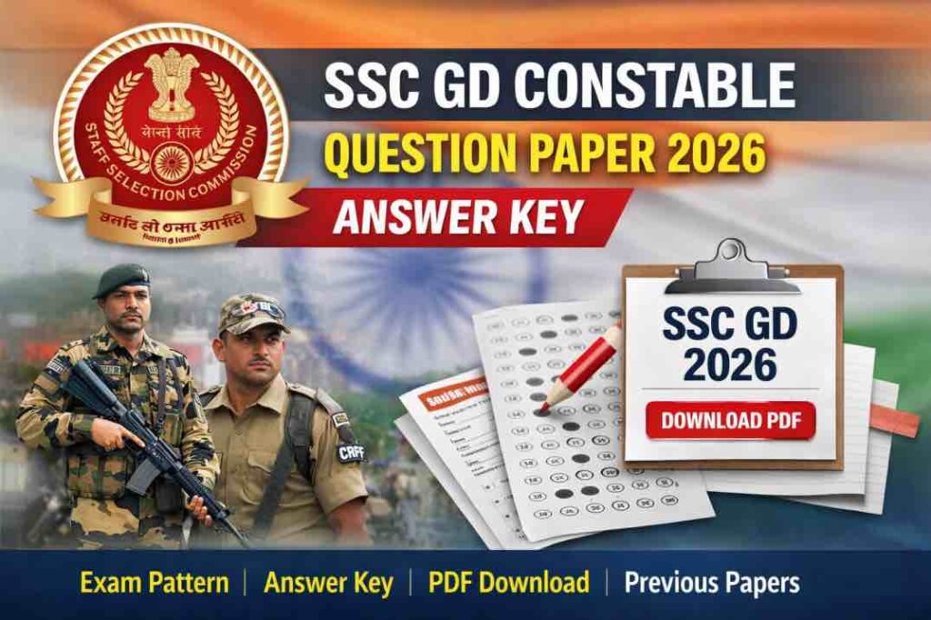 SSC GD Constable Question Paper 2026