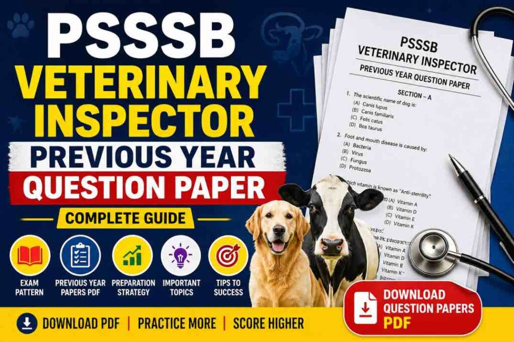 PSSSB Veterinary Inspector Previous Year Question Paper