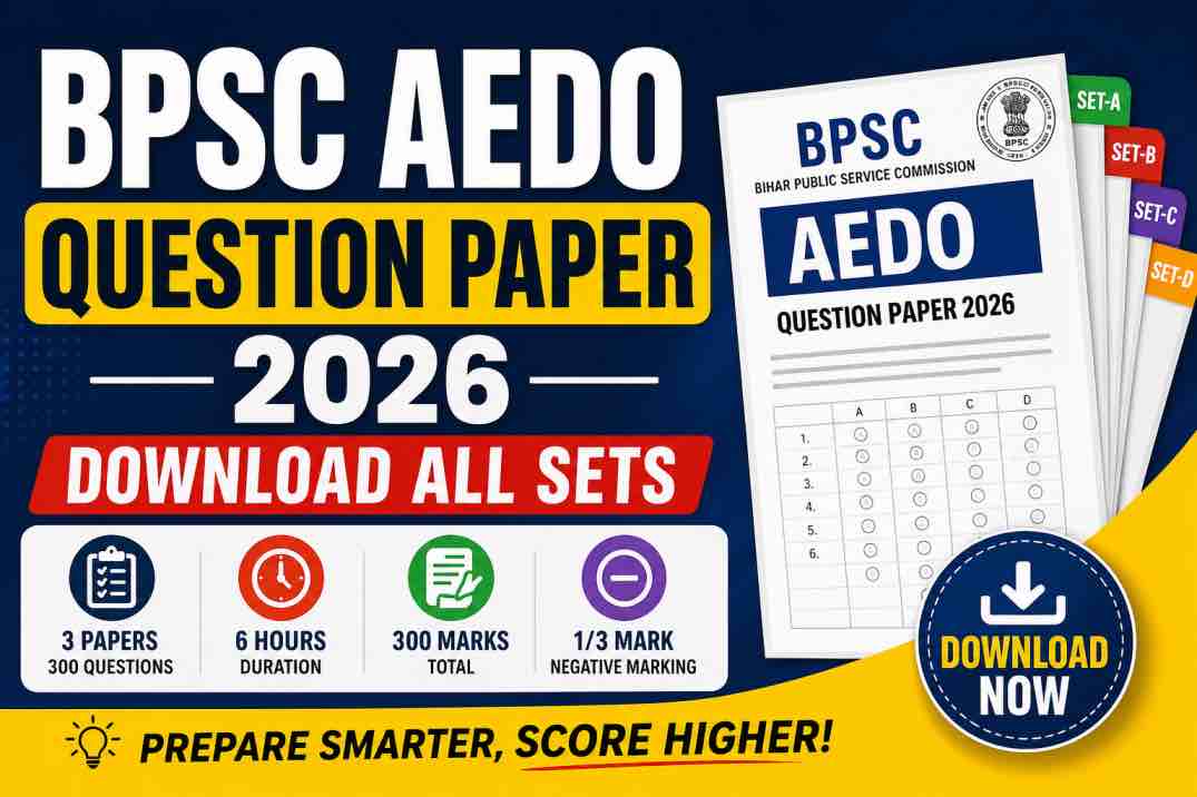 BPSC AEDO Question Paper 2026 – Download All Sets (PDF)