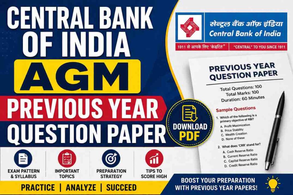 Central Bank of India AGM Previous Year Question Paper