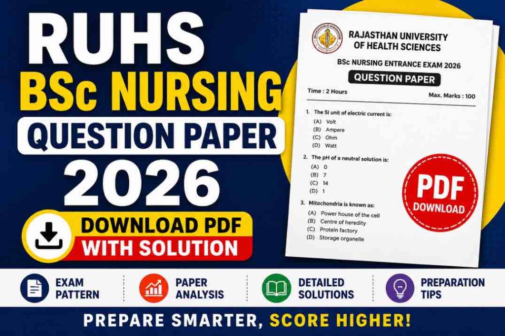 RUHS BSc Nursing Question Paper 2026