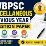 WBPSC Miscellaneous Previous Year Question Paper