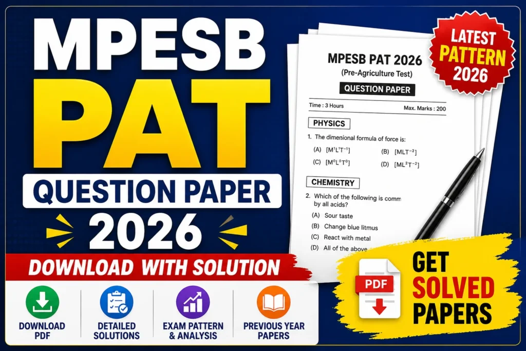 MPESB PAT Question Paper 2026