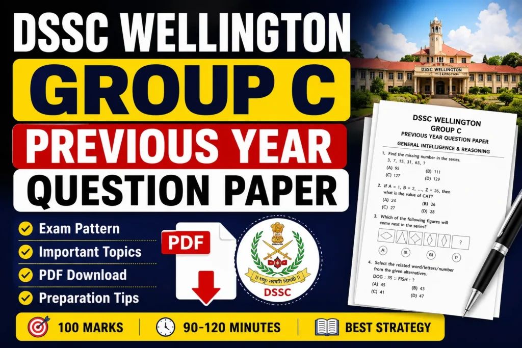 DSSC Wellington Group C Previous Year Question Paper
