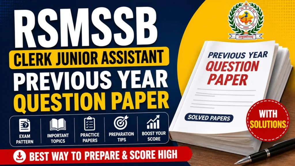 RSMSSB Clerk Junior Assistant Previous Year Question Paper