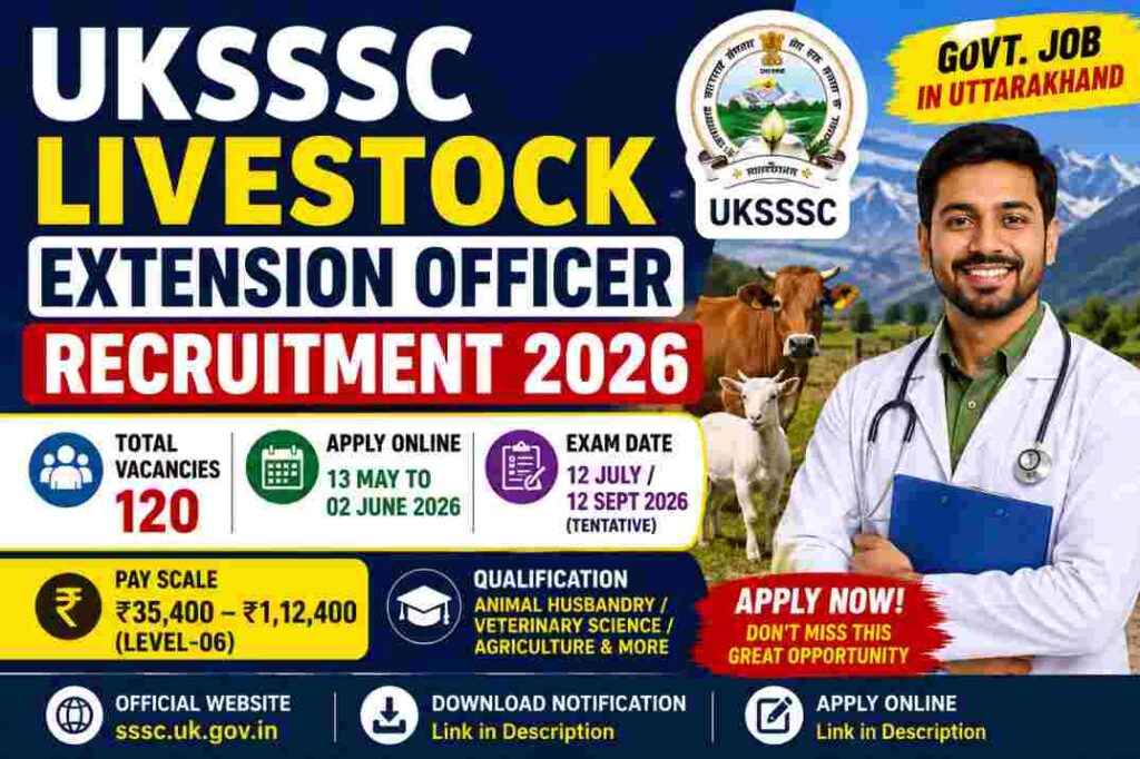 UKSSSC Livestock Extension Officer Recruitment 2026