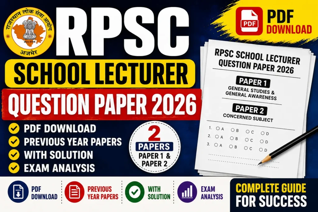RPSC School Lecturer Question Paper 2026 – PDF Download
