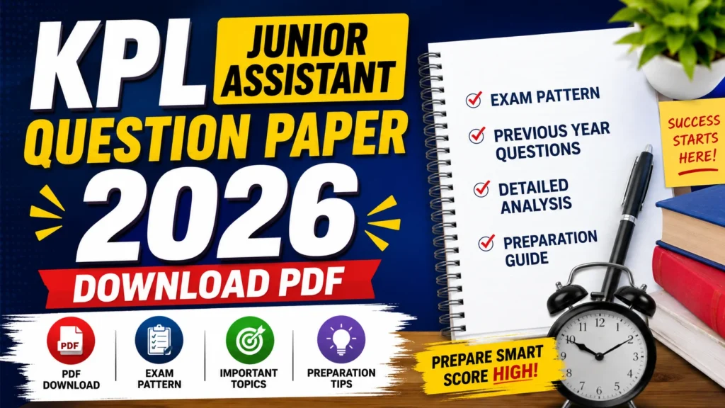 KPL Junior Assistant Question Paper 2026