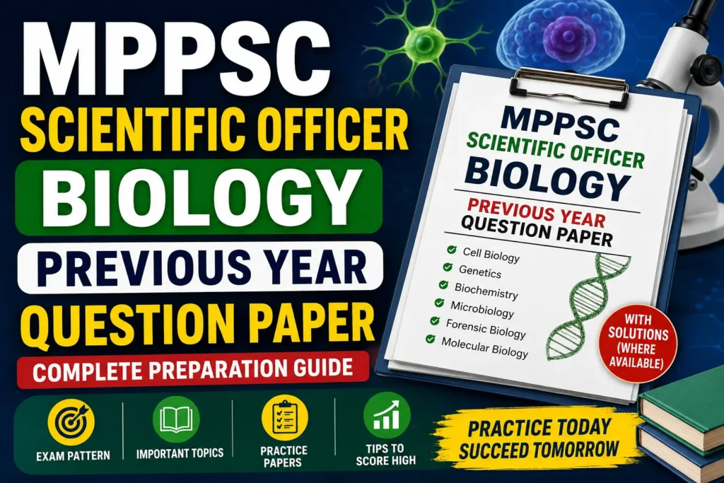 MPPSC Scientific Officer Biology Previous Year Question Paper