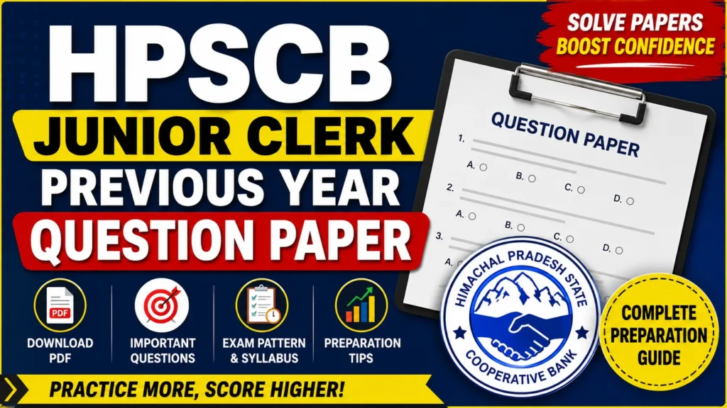 HPSCB Junior Clerk Previous Year Question Paper –