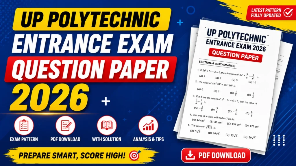 UP Polytechnic Entrance Exam Question Paper 2026