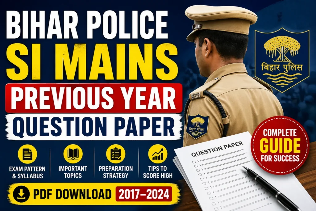 Bihar Police SI Mains Previous Year Question Paper