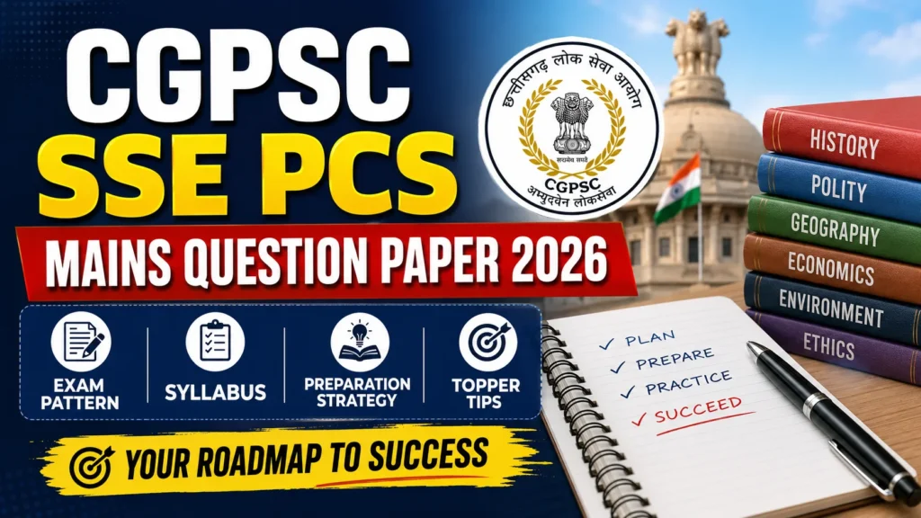 CGPSC SSE PCS Mains Question Paper 2026 – Download PDF