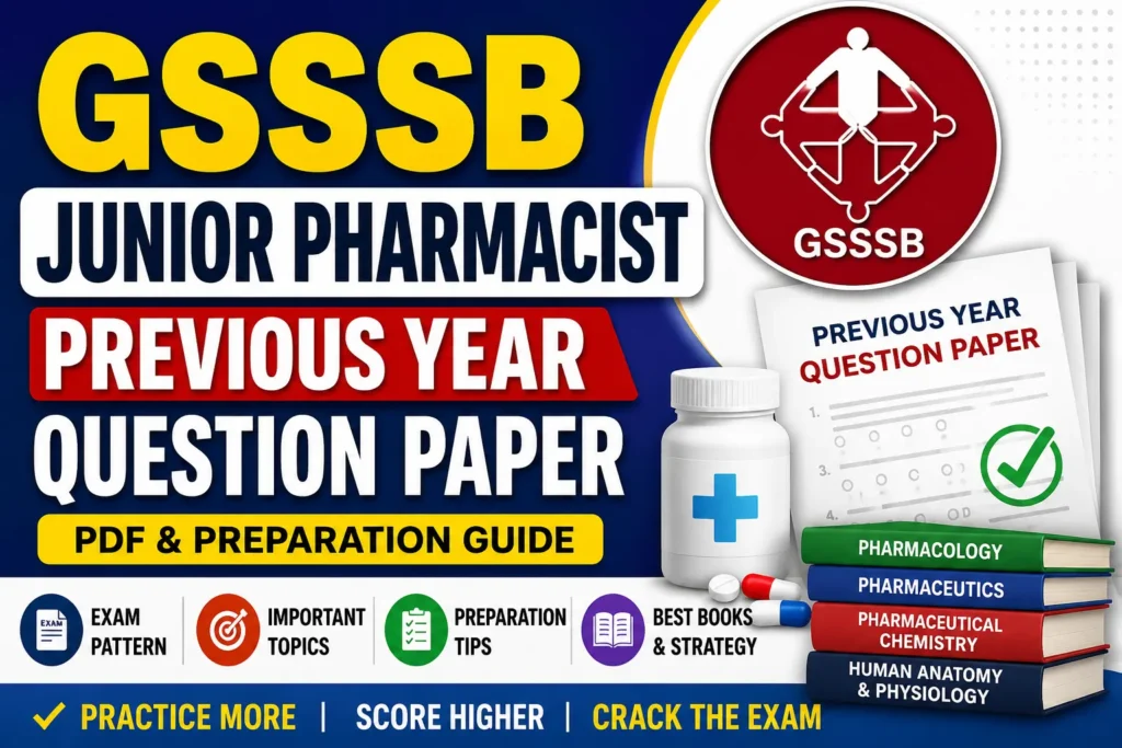 GSSSB Junior Pharmacist Previous Year Question Paper – Download PDF