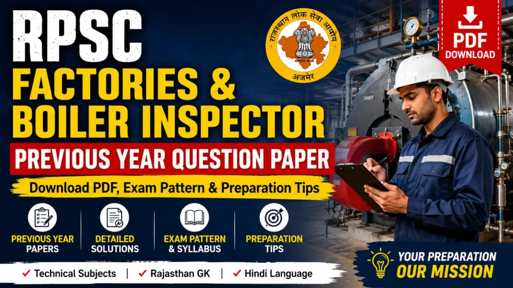 RPSC Factories & Boiler Inspector Previous Year Question Paper – Download PDF,