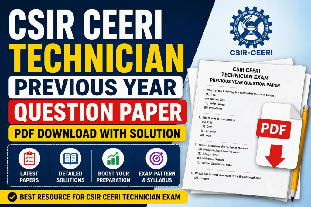 CSIR CEERI Technician Previous Year Question Paper