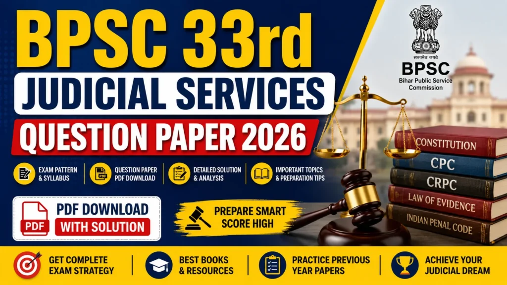 BPSC 33rd Judicial Services Question Paper 2026