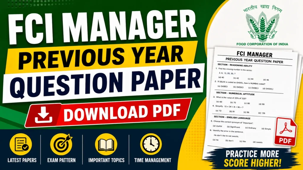 FCI Manager Previous Year Question Paper