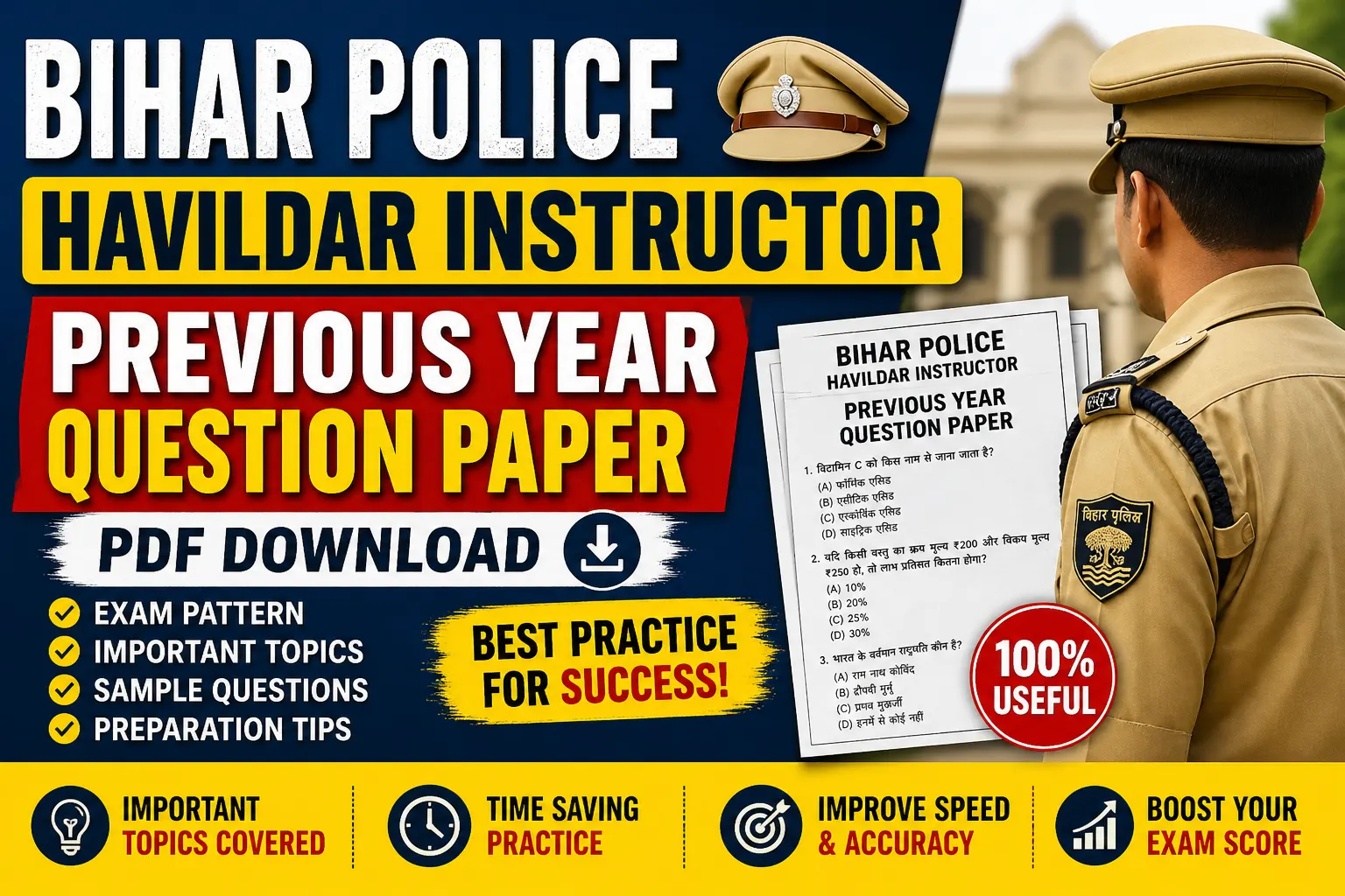 Bihar Police Havildar Instructor Previous Year Question Paper