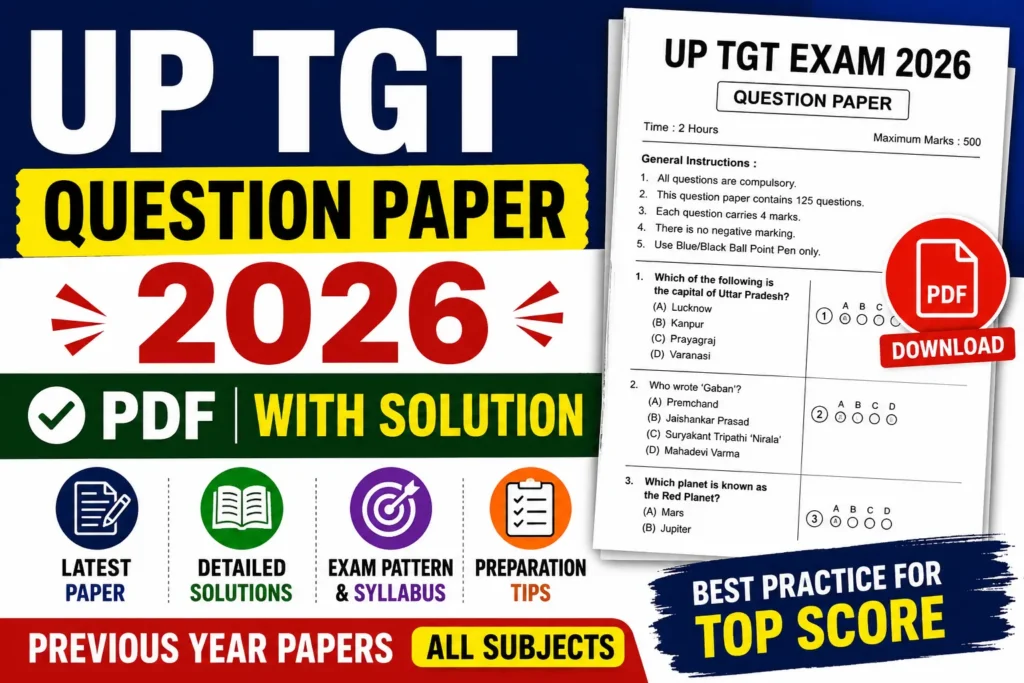 UP TGT Question Paper 2026 – Download PDF with Solution