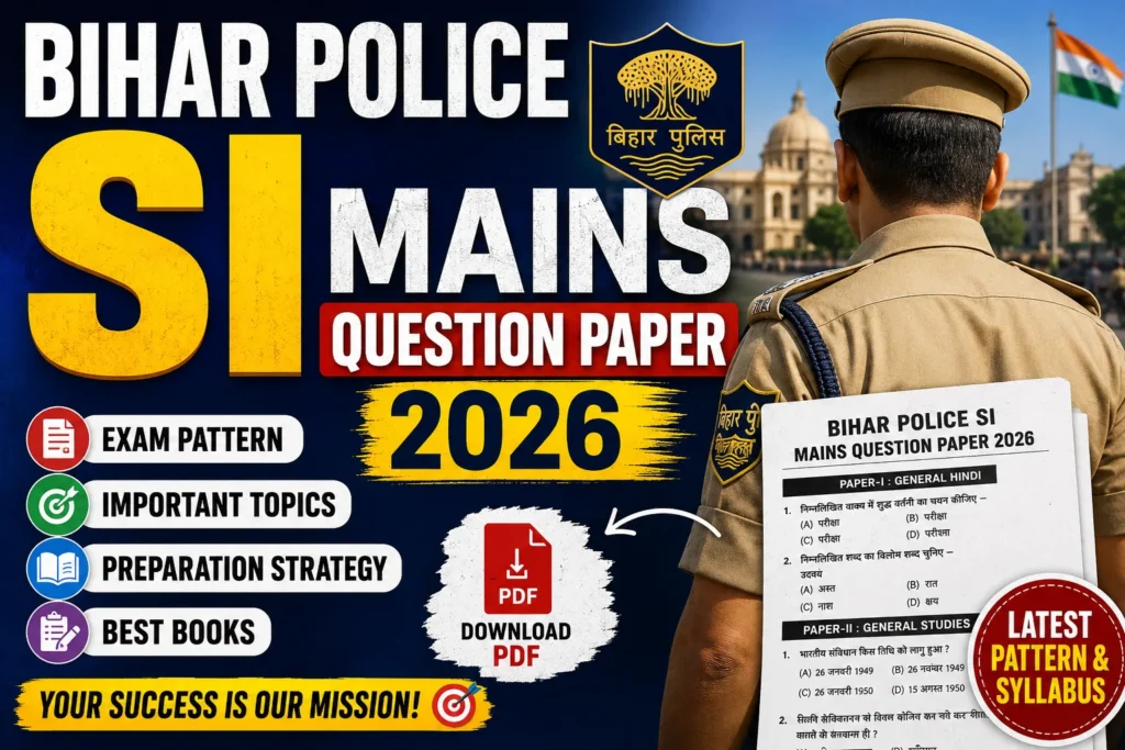 Bihar Police SI Mains Question Paper 2026