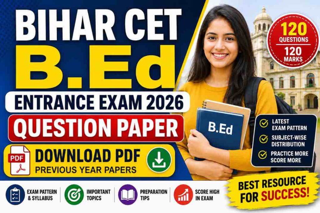 Bihar CET B.Ed Entrance Exam Question Paper 2026