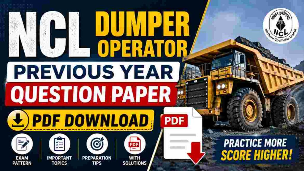 NCL Dumper Operator Previous Year Question Paper