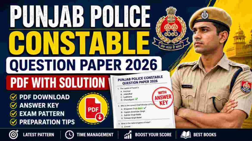 Punjab Police Constable Question Paper 2026